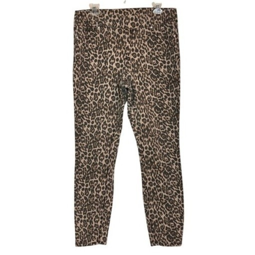 Leopard Print Slim Leg Pant Animal Print Size 14L Long Edgy Date Night